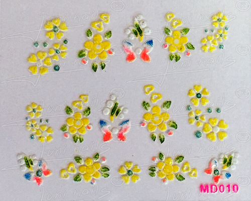 3D Nálepky Kvety MD010