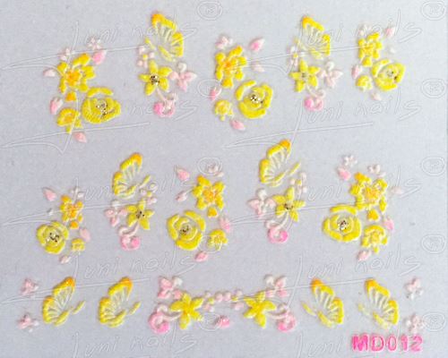 3D Nálepky Kvety MD012