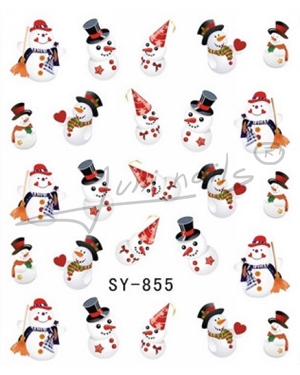 Vianočné vodolepky Snehuliaci SY855