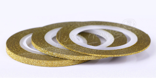 Glitrová páska na zdobenie Zlatá - sada 3ks 1mm, 2mm, 3mm