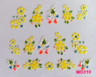 3D Nálepky Kvety MD010