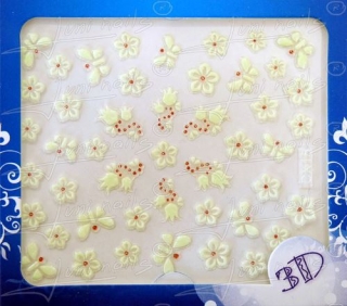 3D Fosfórové nálepky Kvety a Motýle CX15
